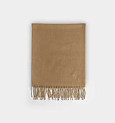 Plain Ecru Wide Width Pure Cashmere Scarf