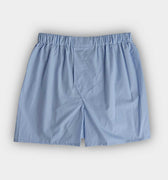 Plain French Blue Cotton Poplin Boxer Shorts