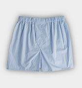 Plain Light Blue Cotton Poplin Boxer Shorts