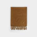 Plain Light Brown Wide Width Pure Cashmere Scarf