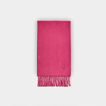 Plain Magenta Narrow Width Pure Cashmere Scarf