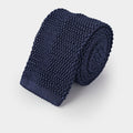 Plain Marine Knitted Silk Tie