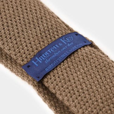 Plain Natural Knitted Cashmere Tie