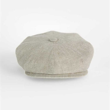 Plain Natural Linen Gatsby Cap