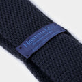 Plain Navy Knitted Cashmere Tie