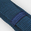 Plain Navy Knitted Silk Tie