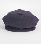 Plain Navy Linen Gatsby Cap