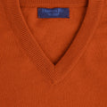 Plain Orange 2 - Ply Cashmere V - Neck Pullover