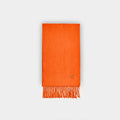 Plain Orange Narrow Width Pure Cashmere Scarf