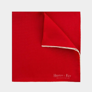 Plain Red Silk Pocket Square