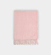 Plain Rose Pink Wide Width Pure Cashmere Scarf