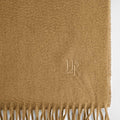 Plain Sand Wide Width Pure Cashmere Scarf