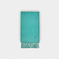 Plain Teal Narrow Width Pure Cashmere Scarf