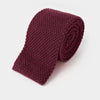 Plain Wine Knitted Cashmere Tie