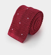 Porpora & White Spot Knitted Silk Tie