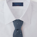 Prussian Blue & White Spot Knitted Cashmere Tie