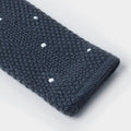 Prussian Blue & White Spot Knitted Cashmere Tie