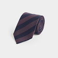 Purple Block Stripe Wool & Silk Blend Tie