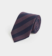 Purple Block Stripe Wool & Silk Blend Tie