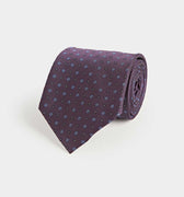 Purple Miniature Floral Motif Silk Tie