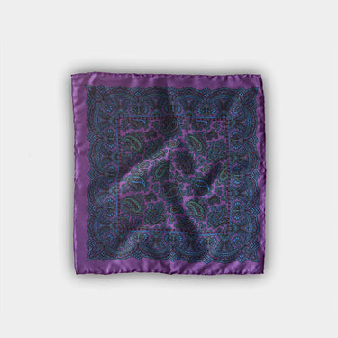 Purple Paisley Silk Pocket Square