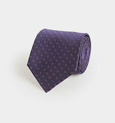 Purple Small Bean Motif Silk Tie