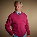 Raspberry V - Neck Cashmere Sweater