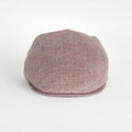 Red Basket Weave Cotton & Linen Flat Cap