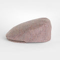 Red Basket Weave Cotton & Linen Flat Cap