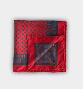 Red Large Bean Silk Pocket Square