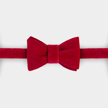 Red Silk Velvet Bow Tie