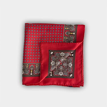 Red Small Bean Silk Pocket Square