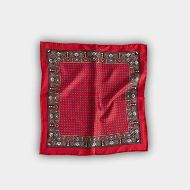 Red Small Bean Silk Pocket Square