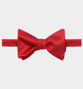 Red & White Spots Silk Handmade Bow Tie