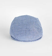 Royal Blue Basket Weave Cotton & Linen Flat Cap