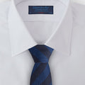 Royal Blue Block Stripe Wool & Silk Blend Tie