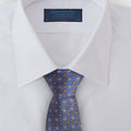 Royal Blue Blossom Motif Silk Tie