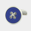 Royal Blue Enamel Sterling Silver Button Cufflinks