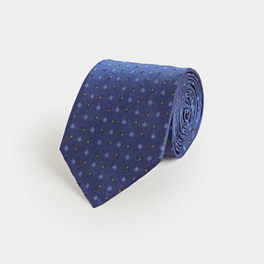 Royal Blue Floating Floral Silk Tie