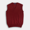 Russet Red V - Neck Cashmere Slipover