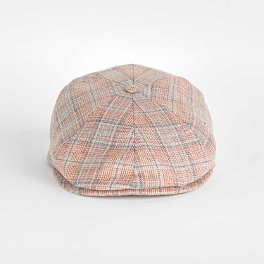 Rust With Grey Check Silk & Wool Toni Cap