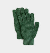 Serpentine Green Moss Stitch Pure Cashmere Gloves