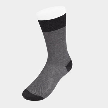 Short Dark Grey & White Pin Dot Cotton Socks