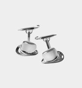 Silver Bowler Hat & Umbrella Cufflinks