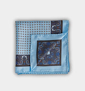 Sky Blue Small Bean Silk Pocket Square