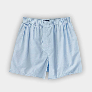 Sky Blue & White Floral Cotton Poplin Boxer Shorts