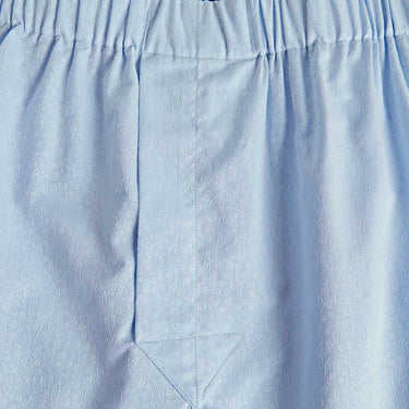 Sky Blue & White Floral Cotton Poplin Boxer Shorts