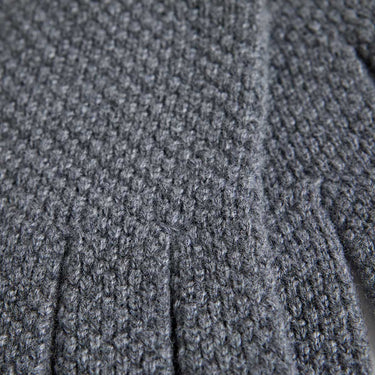 Smog Grey Moss Stitch Pure Cashmere Gloves