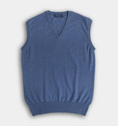 Soft Denim V - Neck Cashmere Slipover