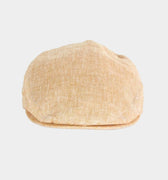 Tan Herringbone Linen Flat Cap